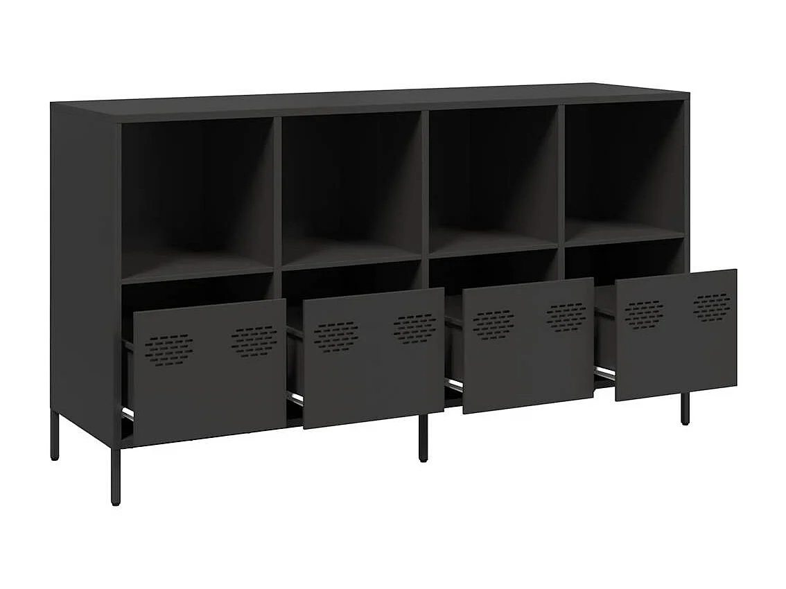 Sideboard Schwarz 135x39x73,5 cm Kaltgewalzter Stahl