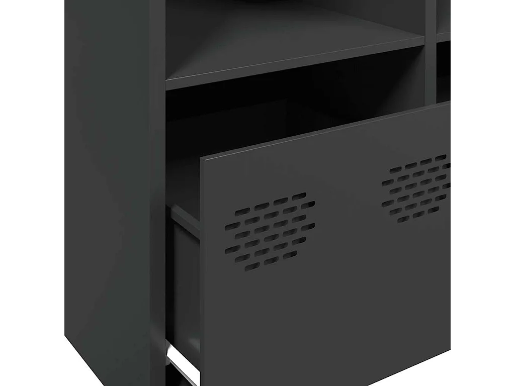 Sideboard Schwarz 135x39x73,5 cm Kaltgewalzter Stahl