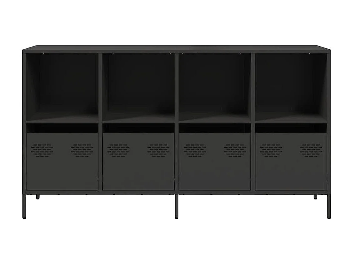 Sideboard Schwarz 135x39x73,5 cm Kaltgewalzter Stahl