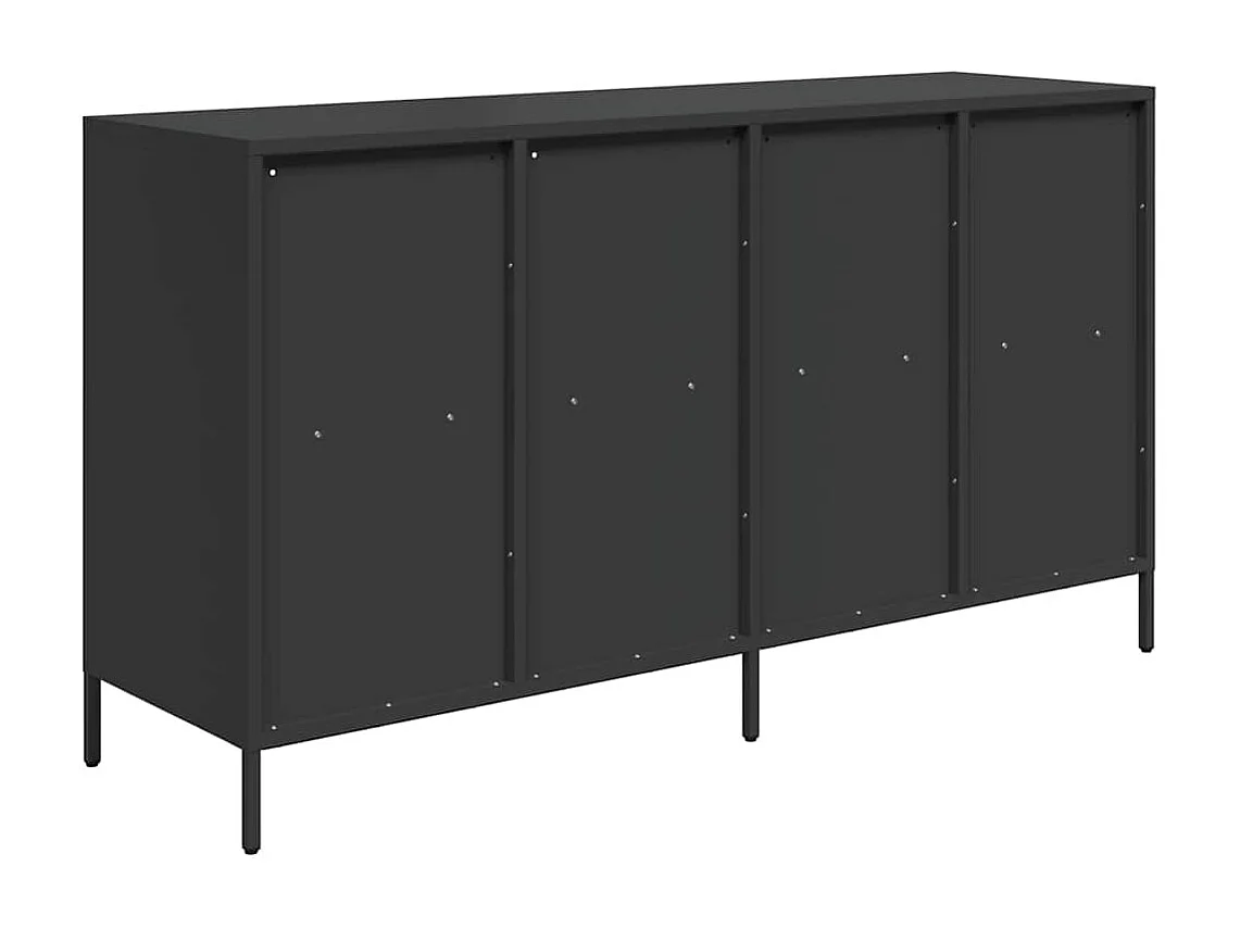 Sideboard Schwarz 135x39x73,5 cm Kaltgewalzter Stahl