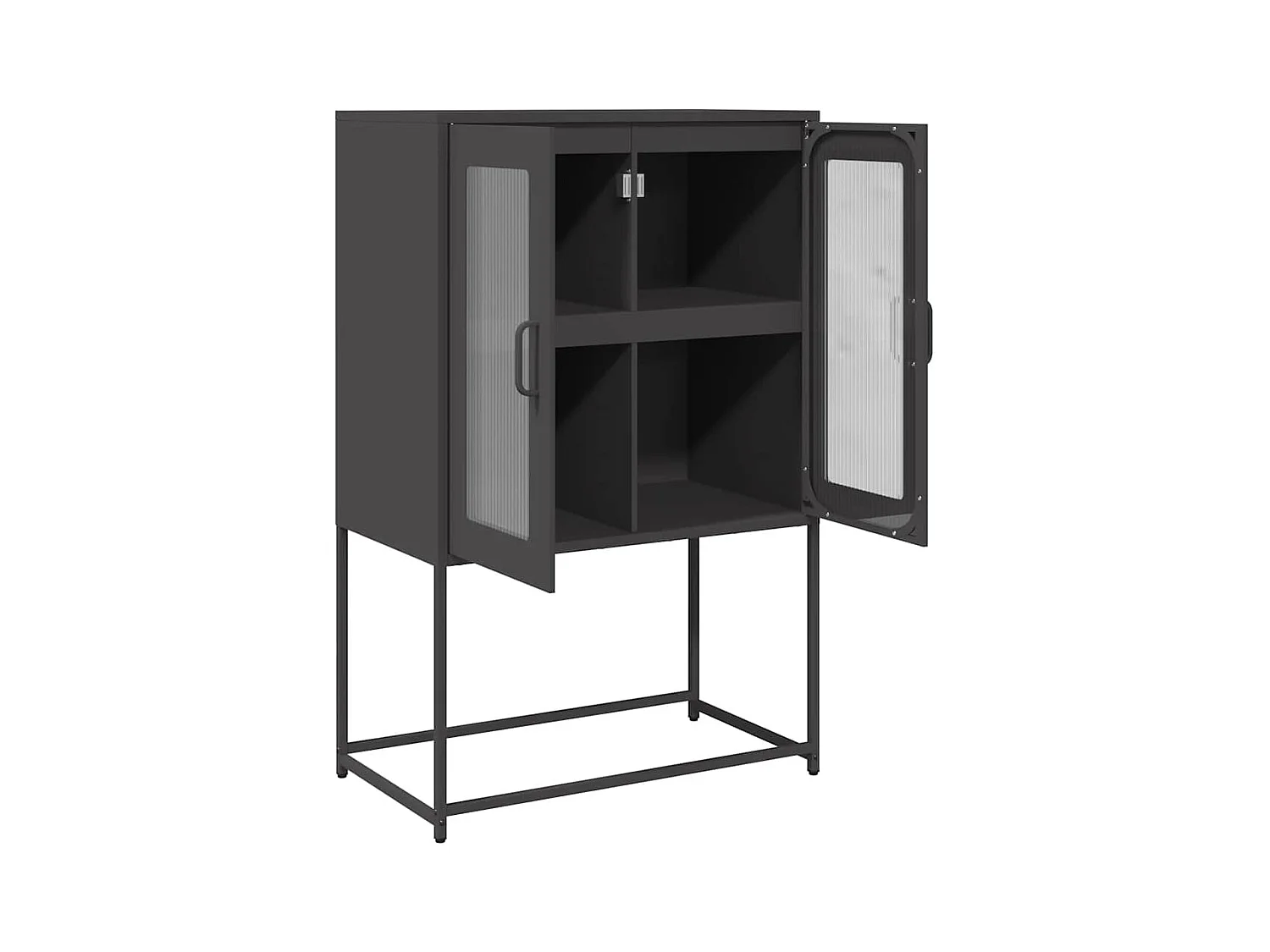 Hoge kast 68x39x107 cm staal zwart