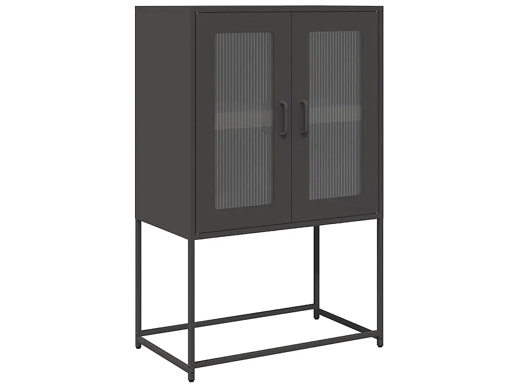 Buffet haut noir 68x39x107 cm acier