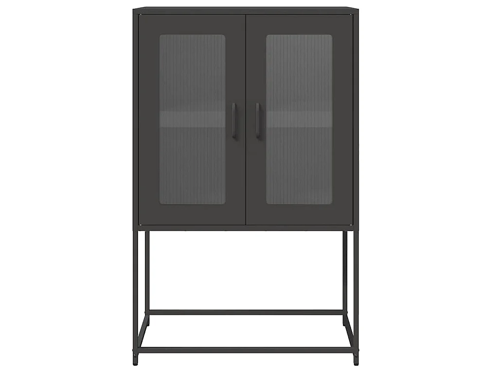 Buffet haut noir 68x39x107 cm acier