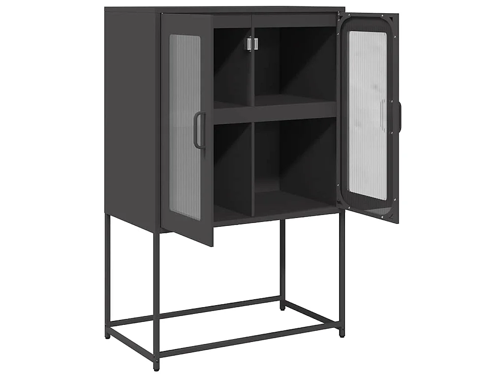 Buffet haut noir 68x39x107 cm acier