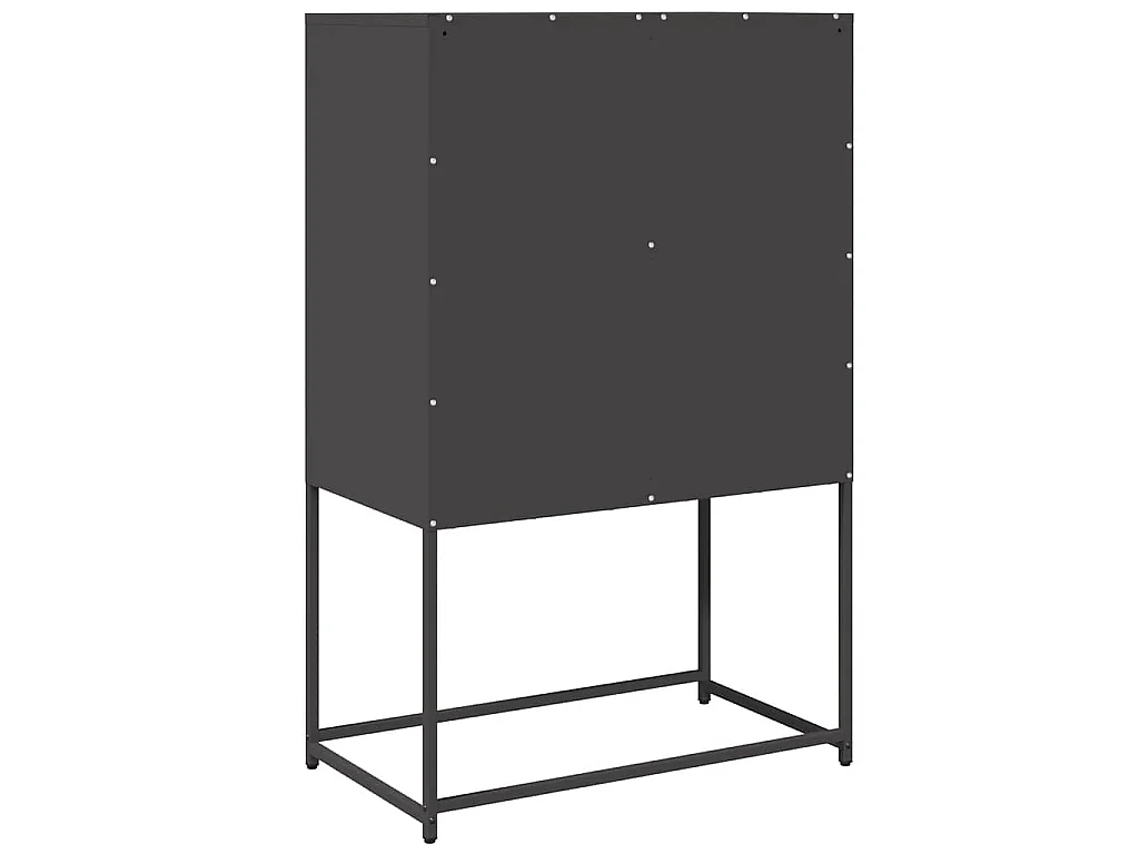 Buffet haut noir 68x39x107 cm acier