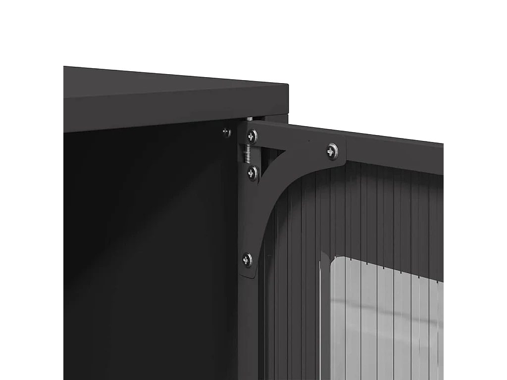 Buffet haut noir 68x39x107 cm acier