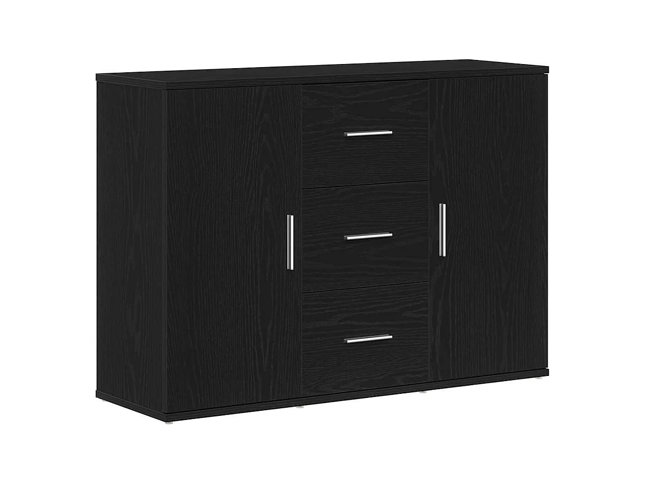 Dressoir 91x29,5x65 cm spaanplaat zwart eikenkleurig