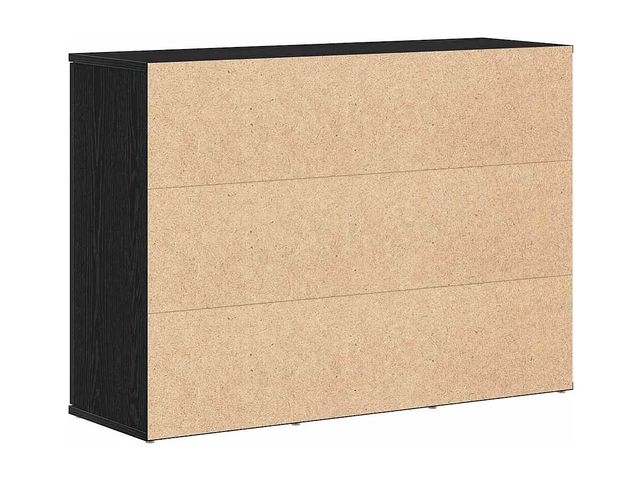 Sideboard Schwarz Eichen-Optik 91x29,5x65 cm Holzwerkstoff