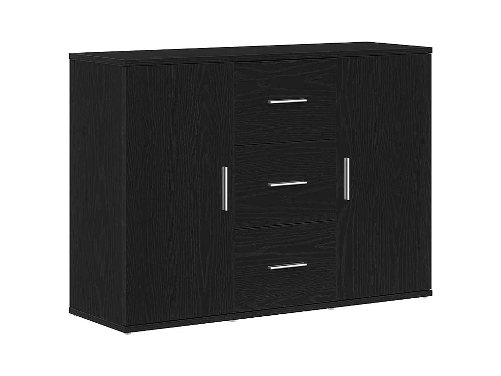 Sideboard Schwarz Eichen-Optik 91x29,5x65 cm Holzwerkstoff