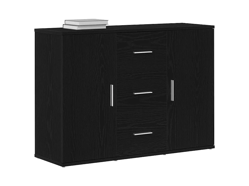 Sideboard Schwarz Eichen-Optik 91x29,5x65 cm Holzwerkstoff