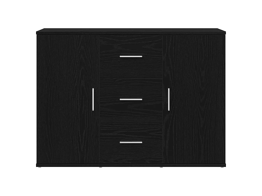 Sideboard Schwarz Eichen-Optik 91x29,5x65 cm Holzwerkstoff
