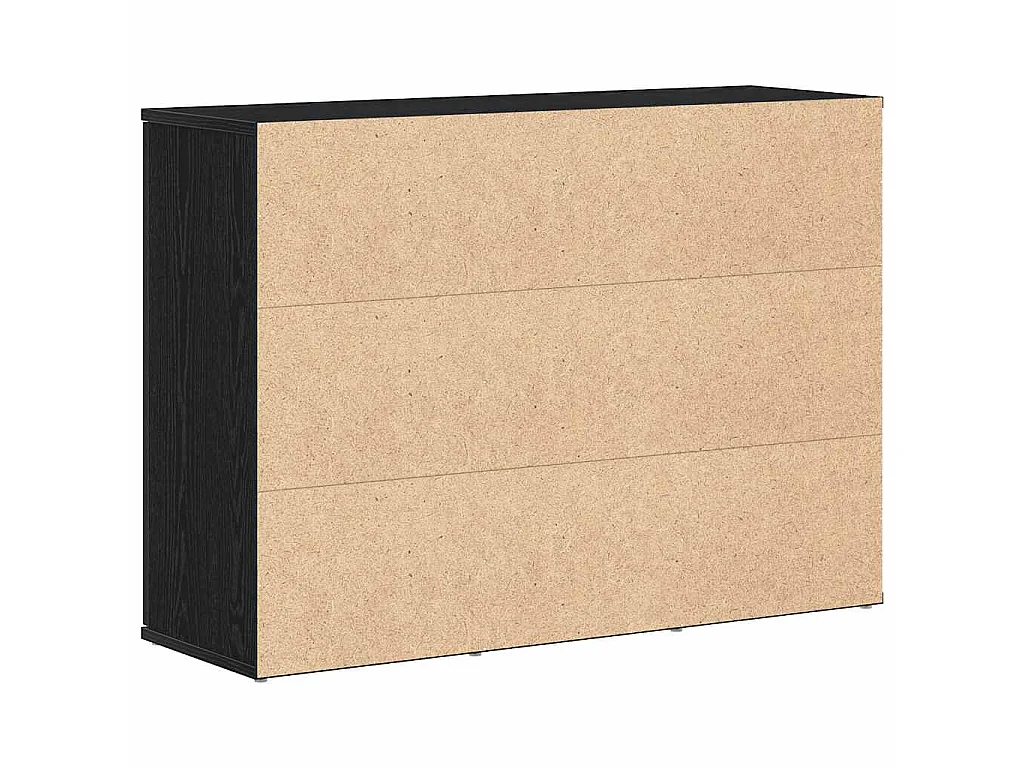 Sideboard Schwarz Eichen-Optik 91x29,5x65 cm Holzwerkstoff