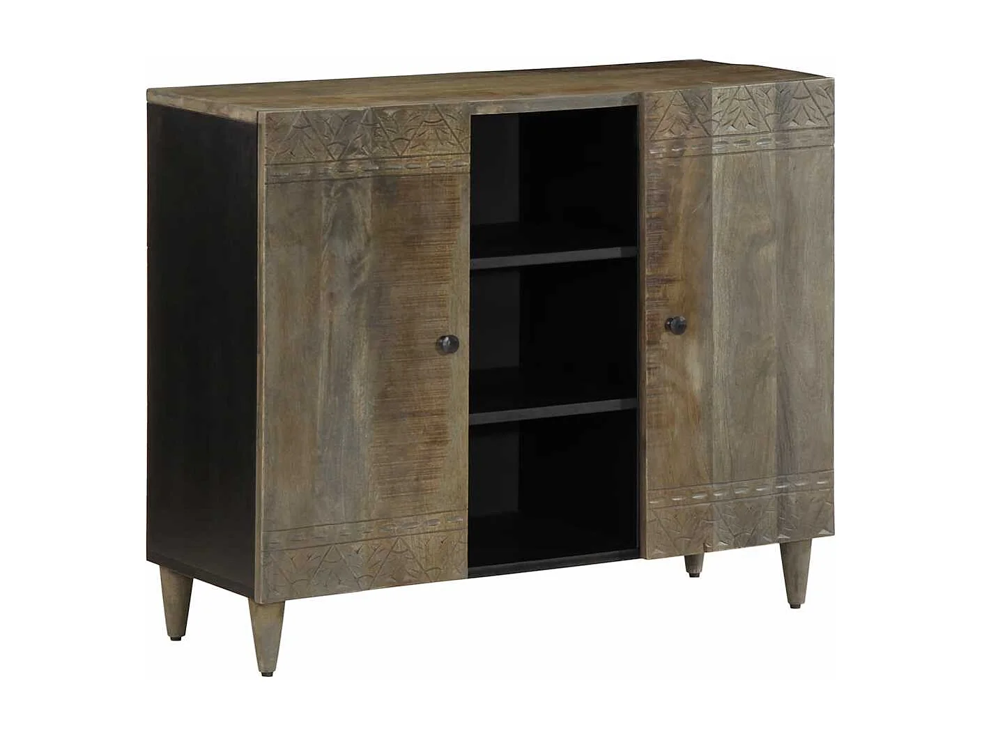 Credenza 90x33x75 cm in Legno Massello di Mango