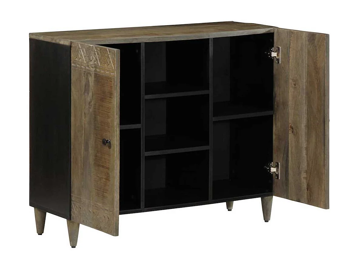 Credenza 90x33x75 cm in Legno Massello di Mango