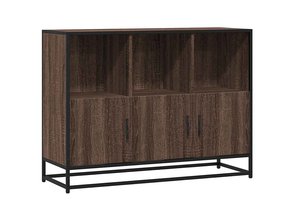 Sideboard Braun Eichen-Optik 100x35x76 cm Holzwerkstoff