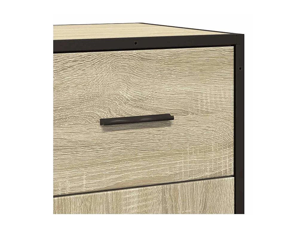 Buffet chêne sonoma 35,5x35x76 cm bois d'ingénierie et métal