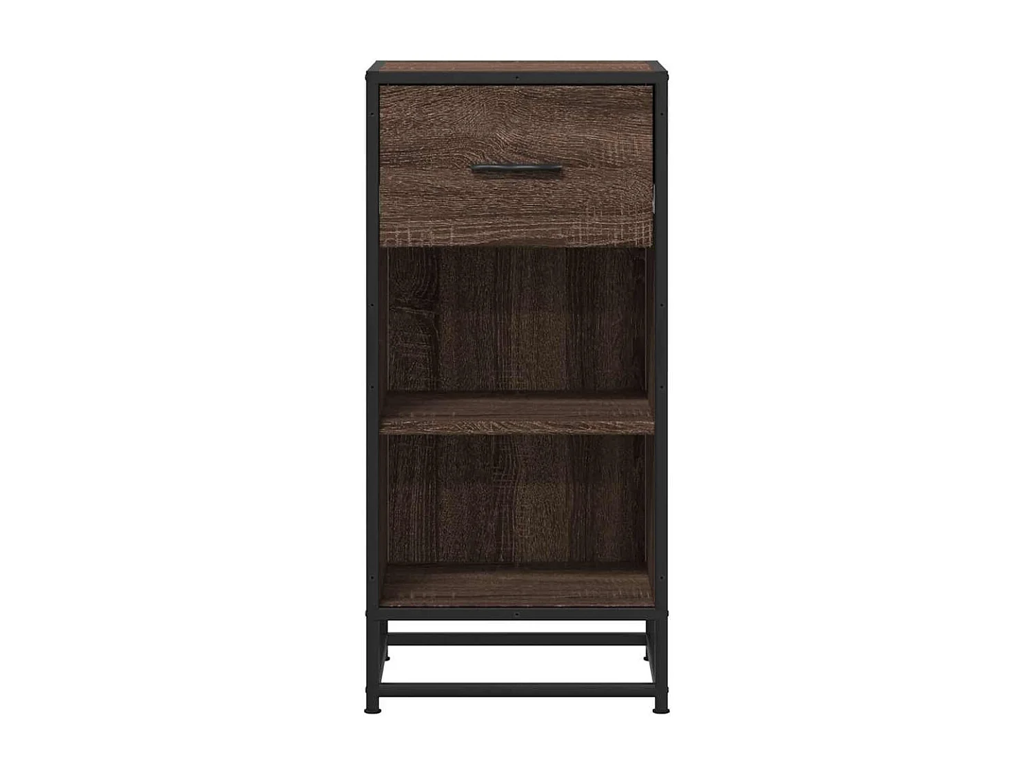 Buffet chêne marron 35,5x35x76 cm bois d'ingénierie et métal