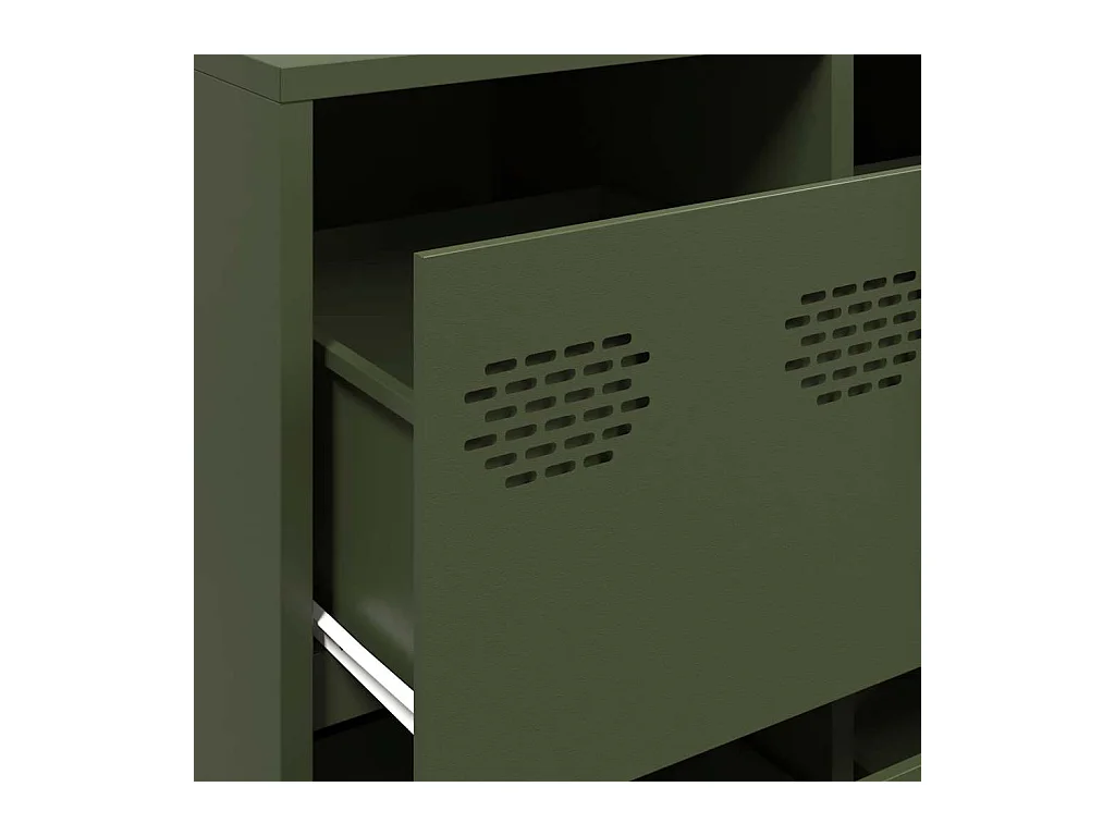 Buffet vert olive 135x39x73,5 cm acier laminé à froid