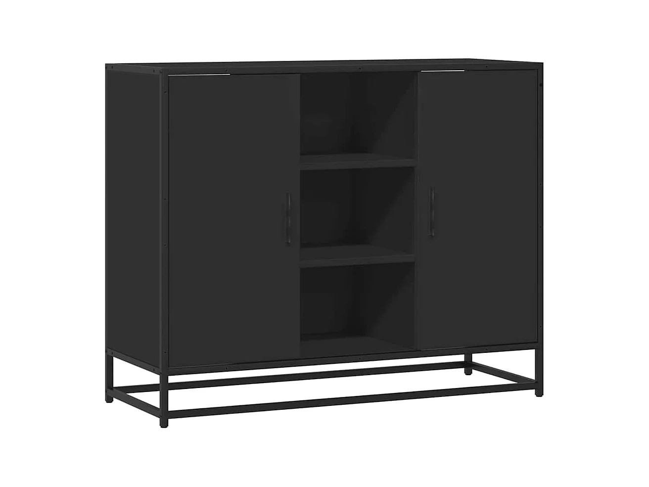 Dressoir 92x35x76 cm bewerkt hout zwart