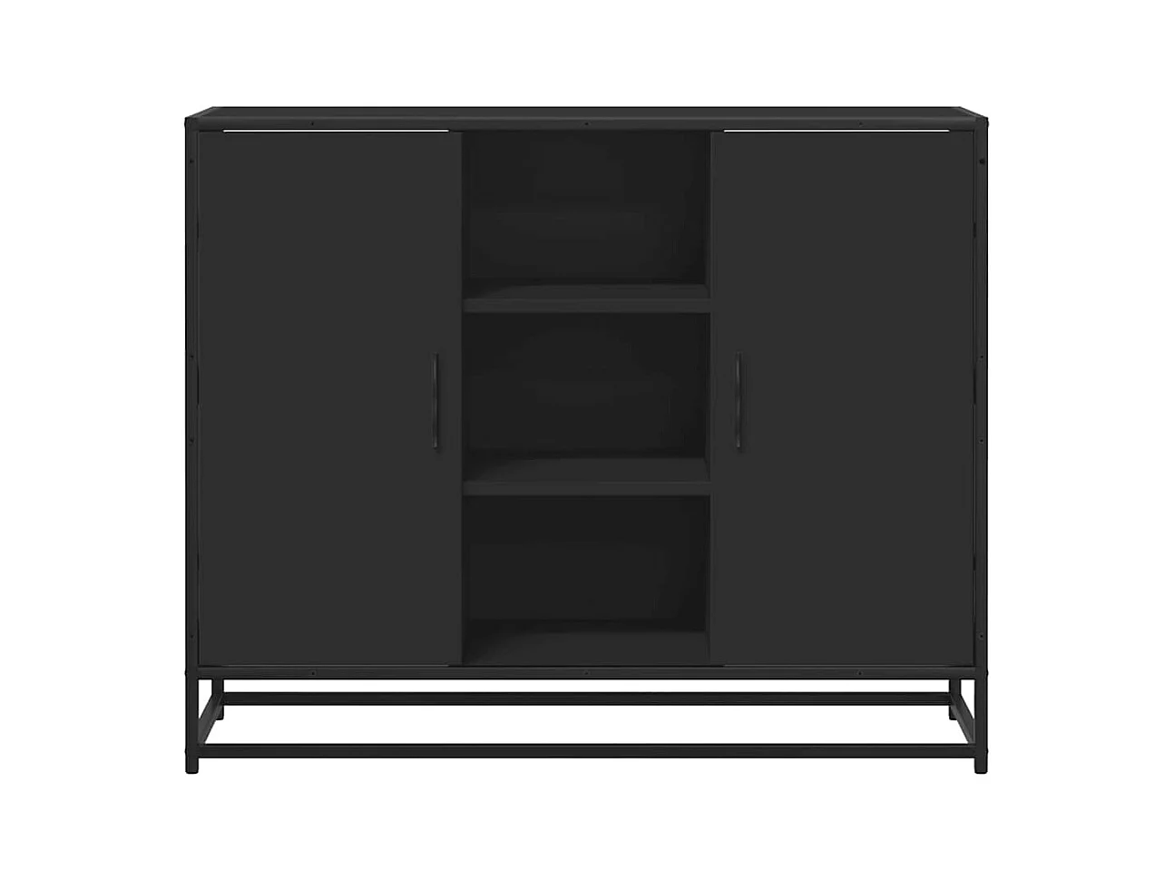 Dressoir 92x35x76 cm bewerkt hout zwart