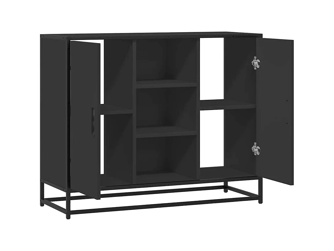 Dressoir 92x35x76 cm bewerkt hout zwart