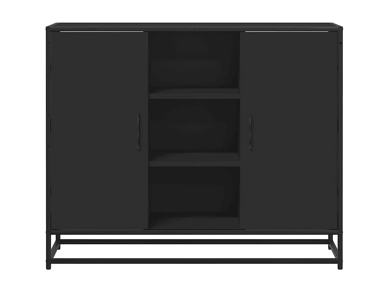 Dressoir 92x35x76 cm bewerkt hout zwart