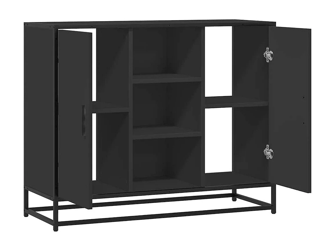 Dressoir 92x35x76 cm bewerkt hout zwart