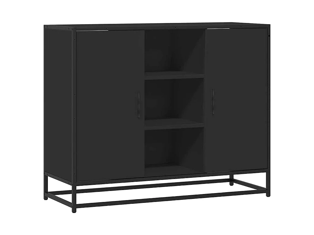 Dressoir 92x35x76 cm bewerkt hout zwart