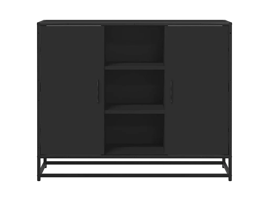 Dressoir 92x35x76 cm bewerkt hout zwart
