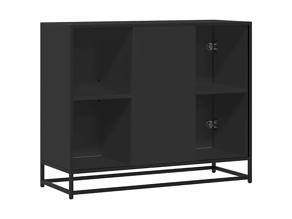 Dressoir 92x35x76 cm bewerkt hout zwart