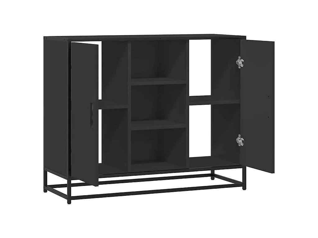 Dressoir 92x35x76 cm bewerkt hout zwart