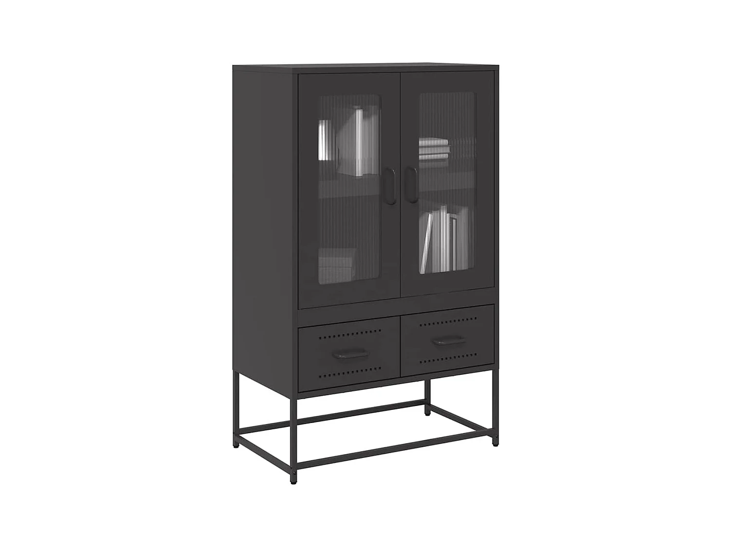 Buffet haut noir 68x39x111,5 cm acier