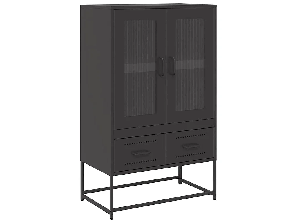 Buffet haut noir 68x39x111,5 cm acier