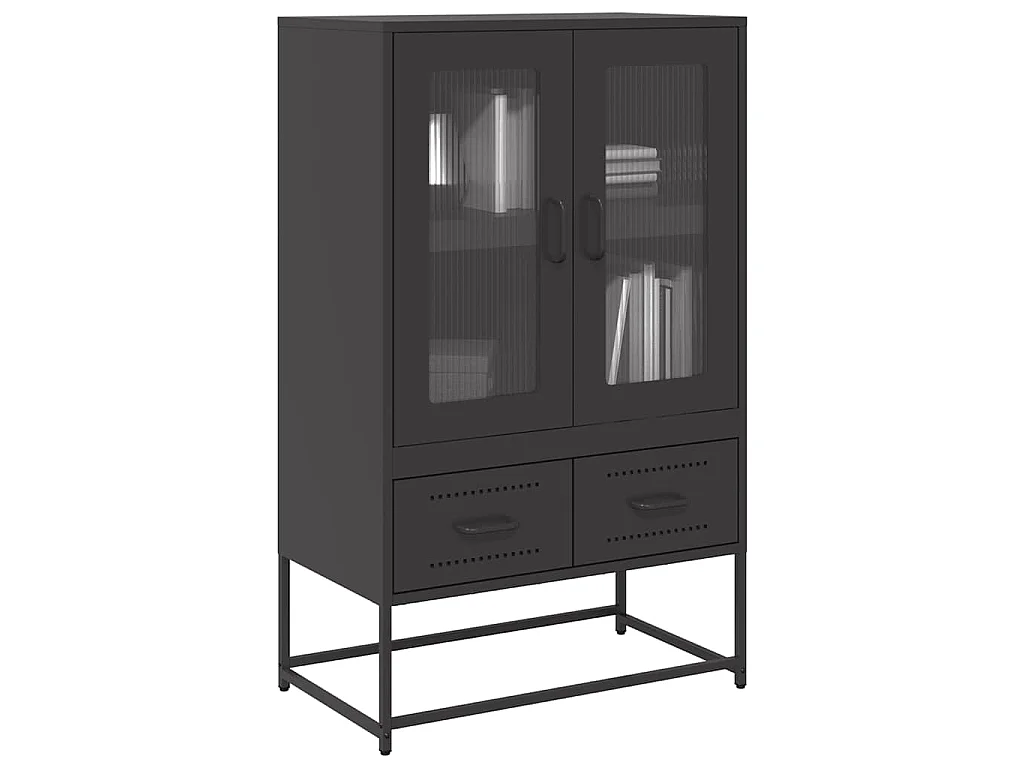 Buffet haut noir 68x39x111,5 cm acier