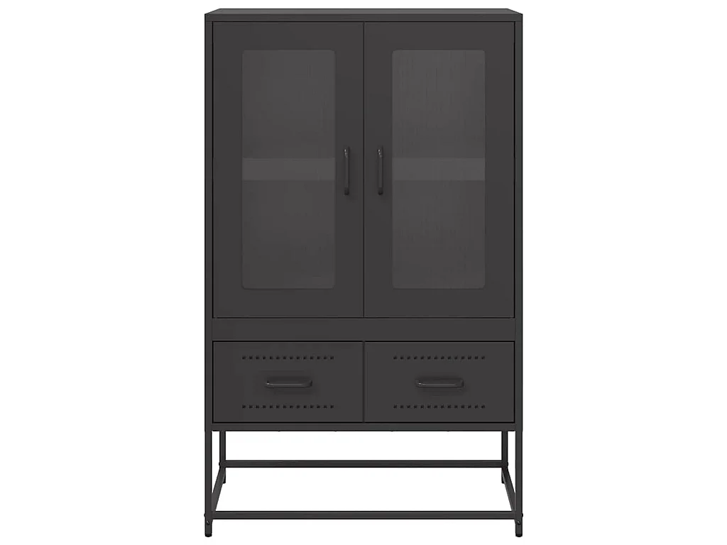 Buffet haut noir 68x39x111,5 cm acier