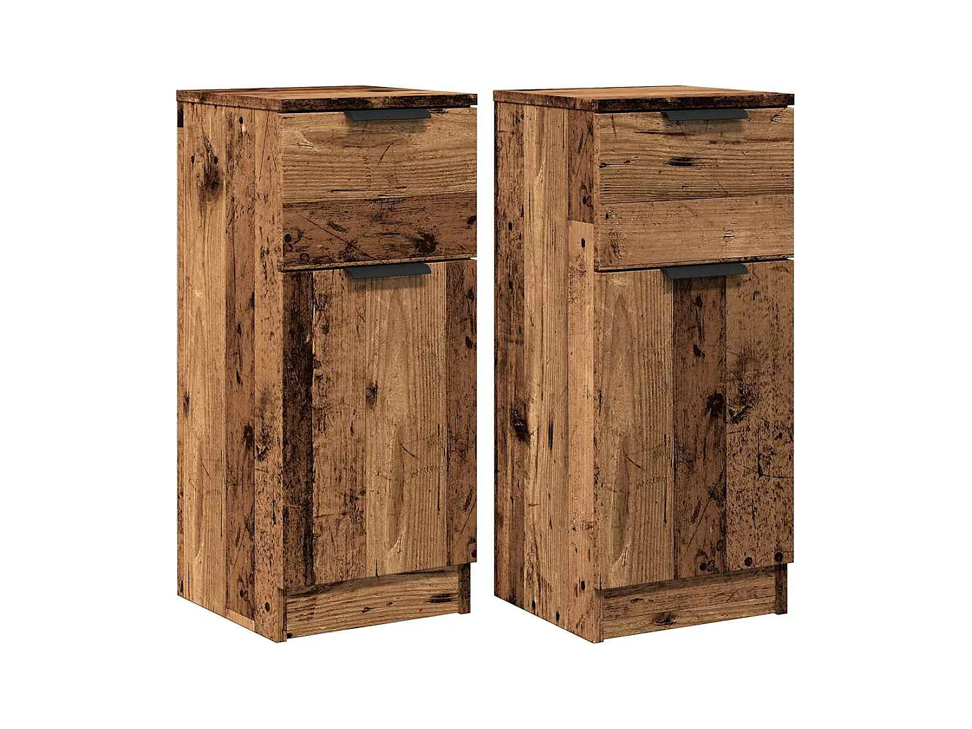 Buffets 2 pcs vieux bois 30x30x70 cm bois d'ingénierie