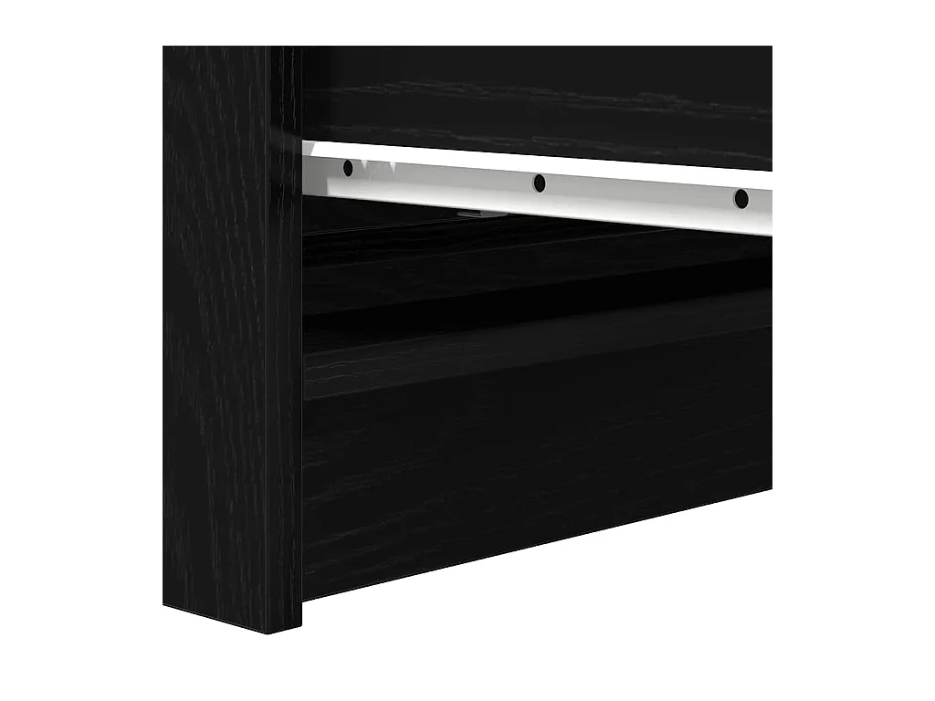 Buffet chêne noir 80x35x76 cm bois d'ingénierie