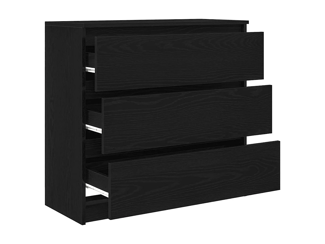 Sideboard Schwarz Eichen-Optik 80x35x76 cm Holzwerkstoff