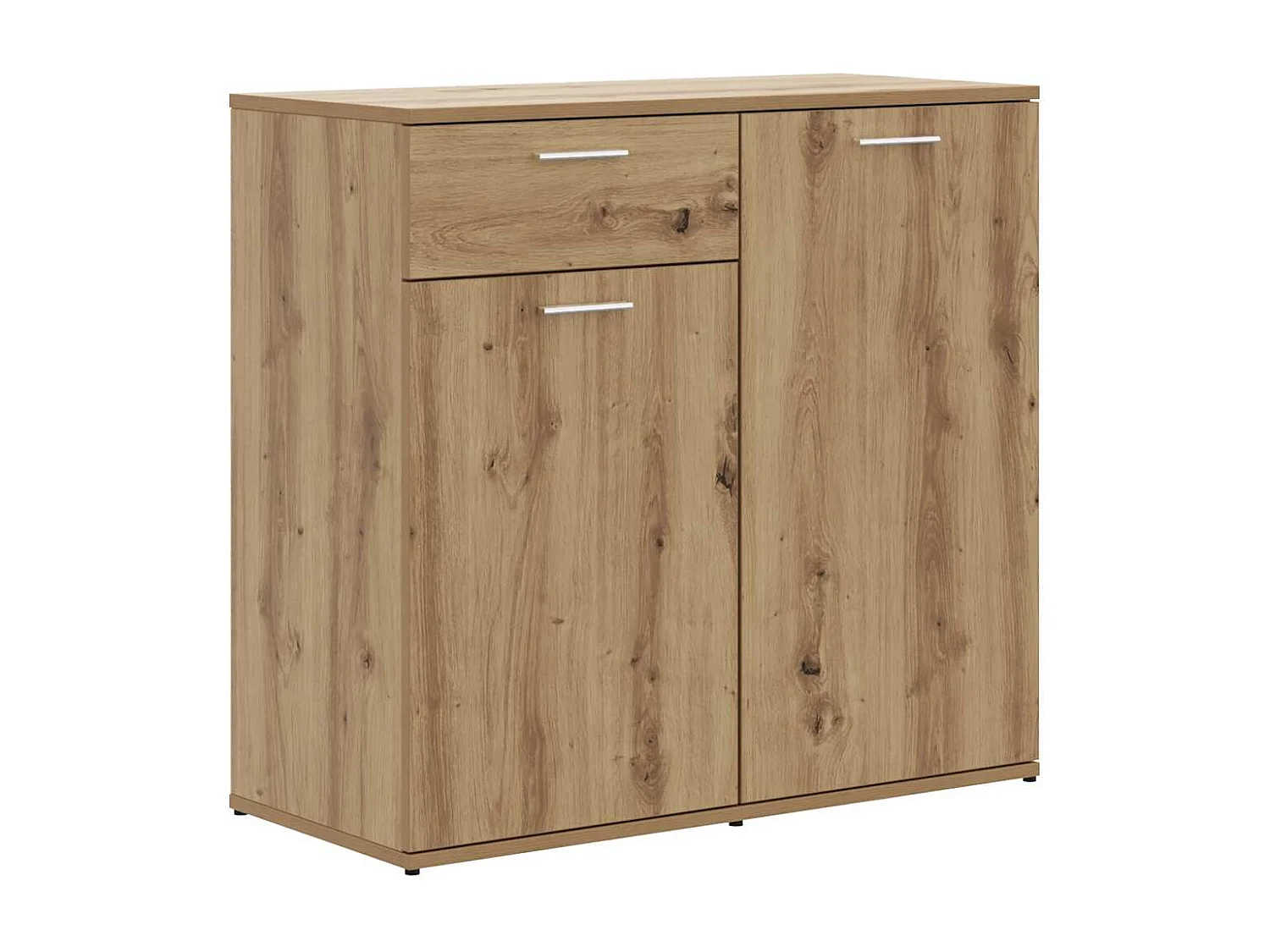 Buffet chêne artisanal 80x36x75 cm bois d'ingénierie