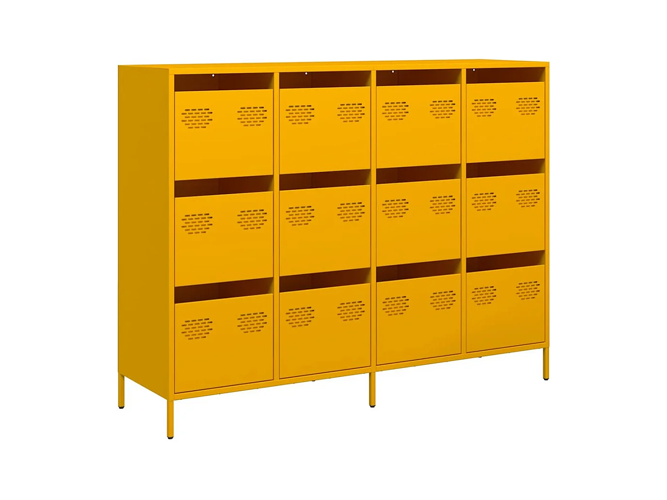 Buffet jaune moutarde 135x39x103,5 cm acier laminé à froid