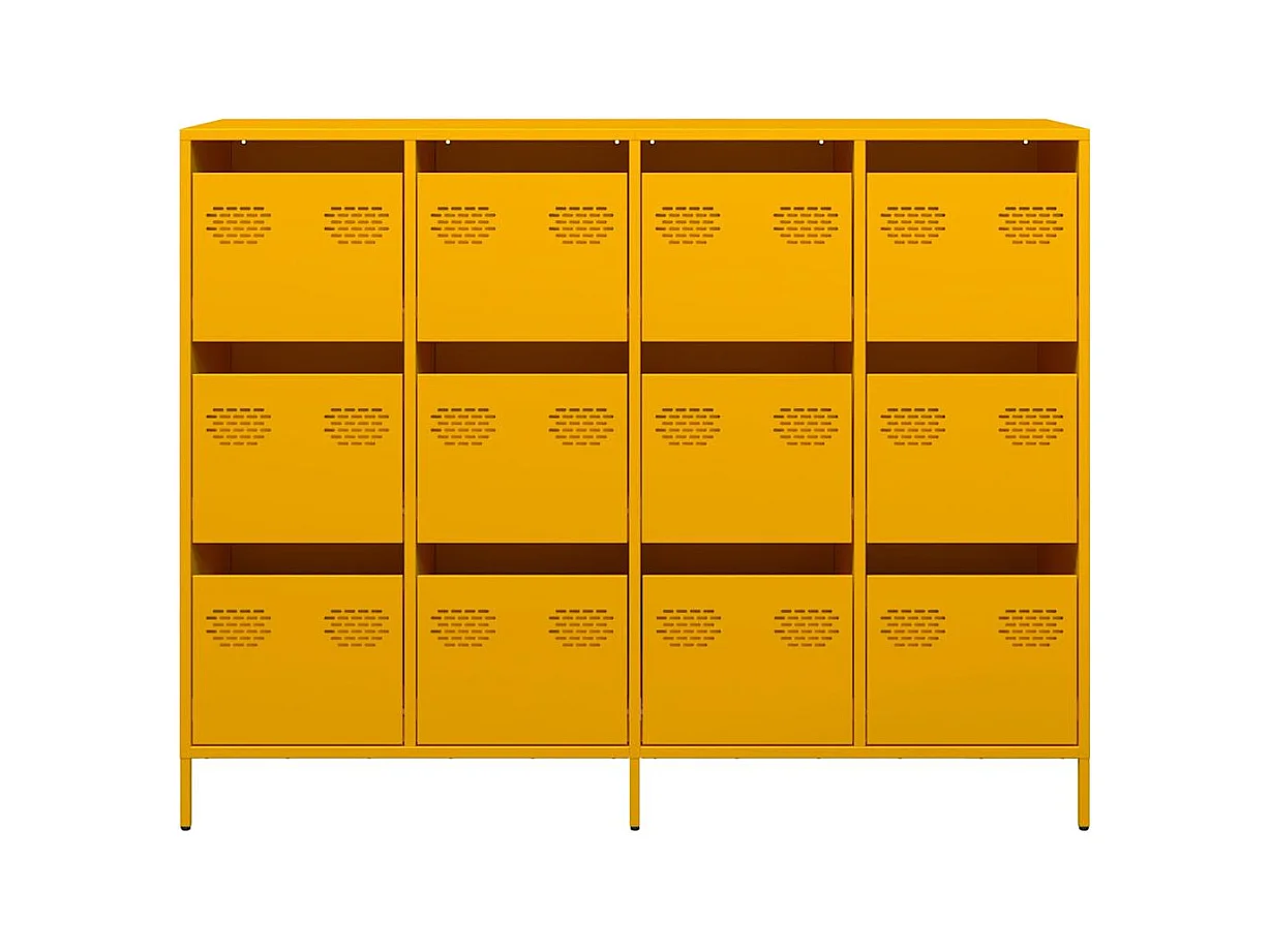 Buffet jaune moutarde 135x39x103,5 cm acier laminé à froid