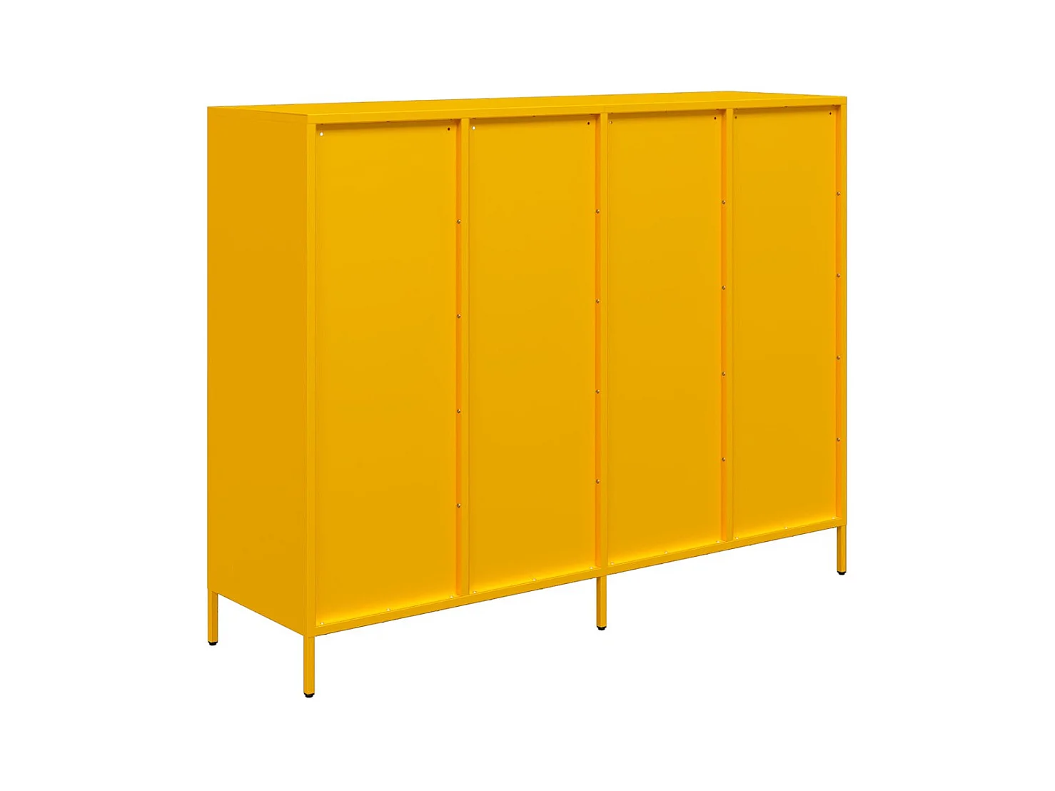 Buffet jaune moutarde 135x39x103,5 cm acier laminé à froid