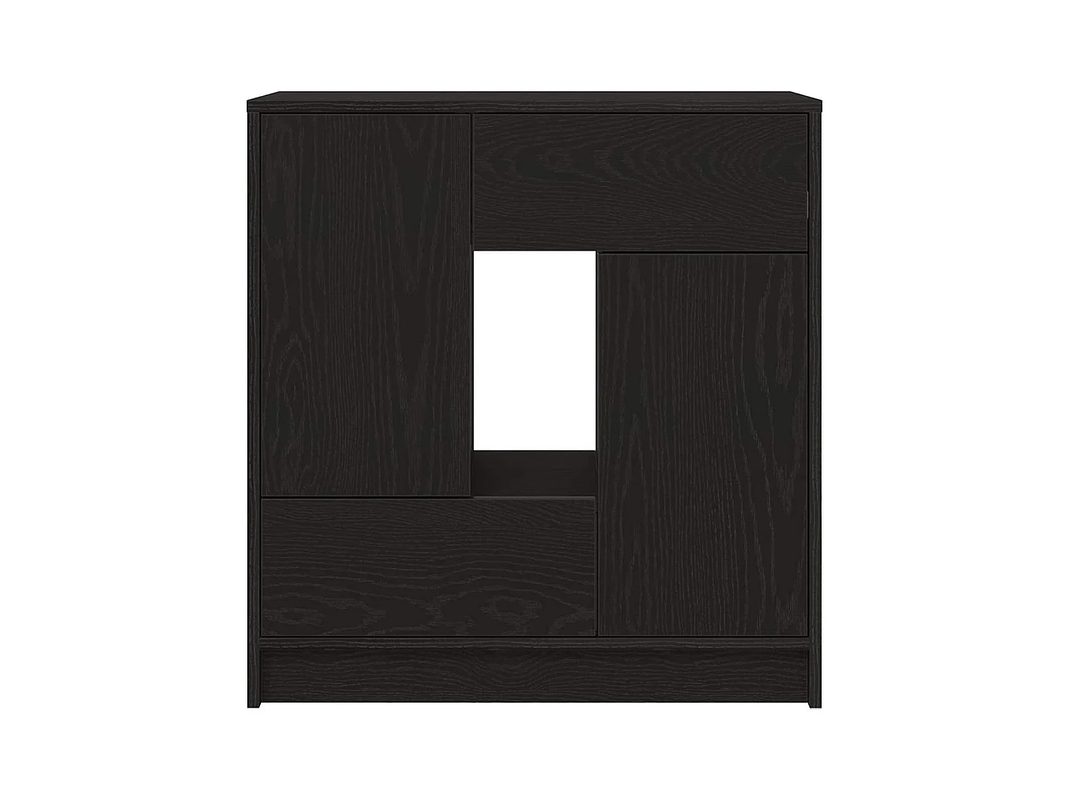 Dressoir met lades en deuren 70,5x34x74,5 cm zwart eikenkleurig