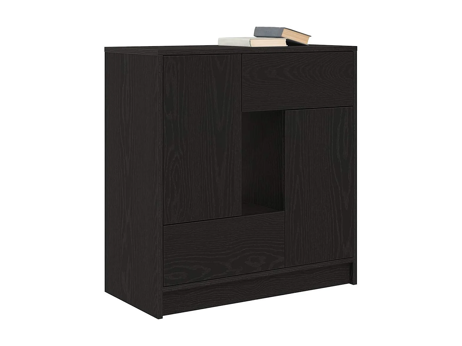 Sideboard mit Schubladen und Türen Schwarz Eichen-Optik