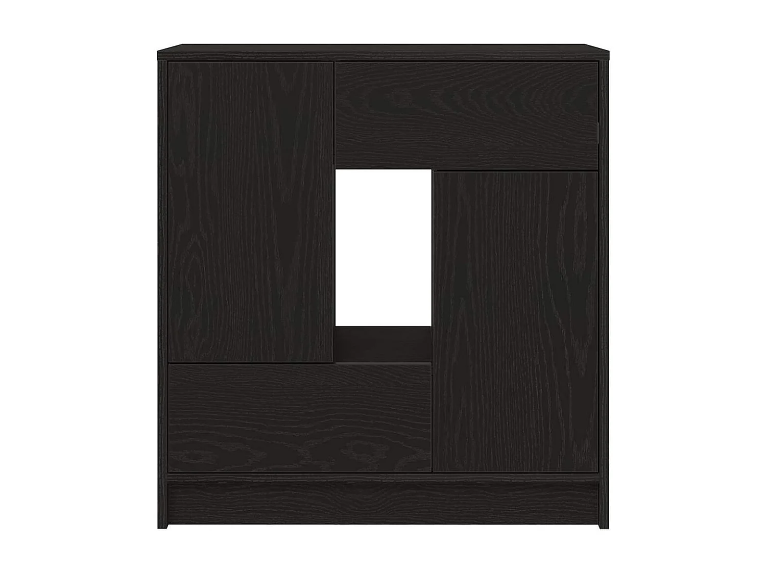 Sideboard mit Schubladen und Türen Schwarz Eichen-Optik