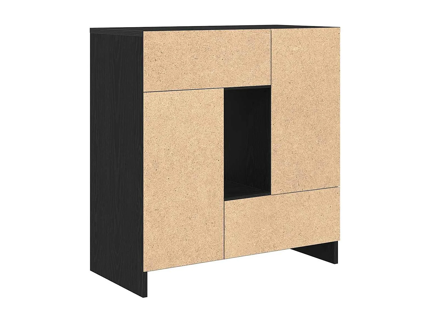 Sideboard mit Schubladen und Türen Schwarz Eichen-Optik