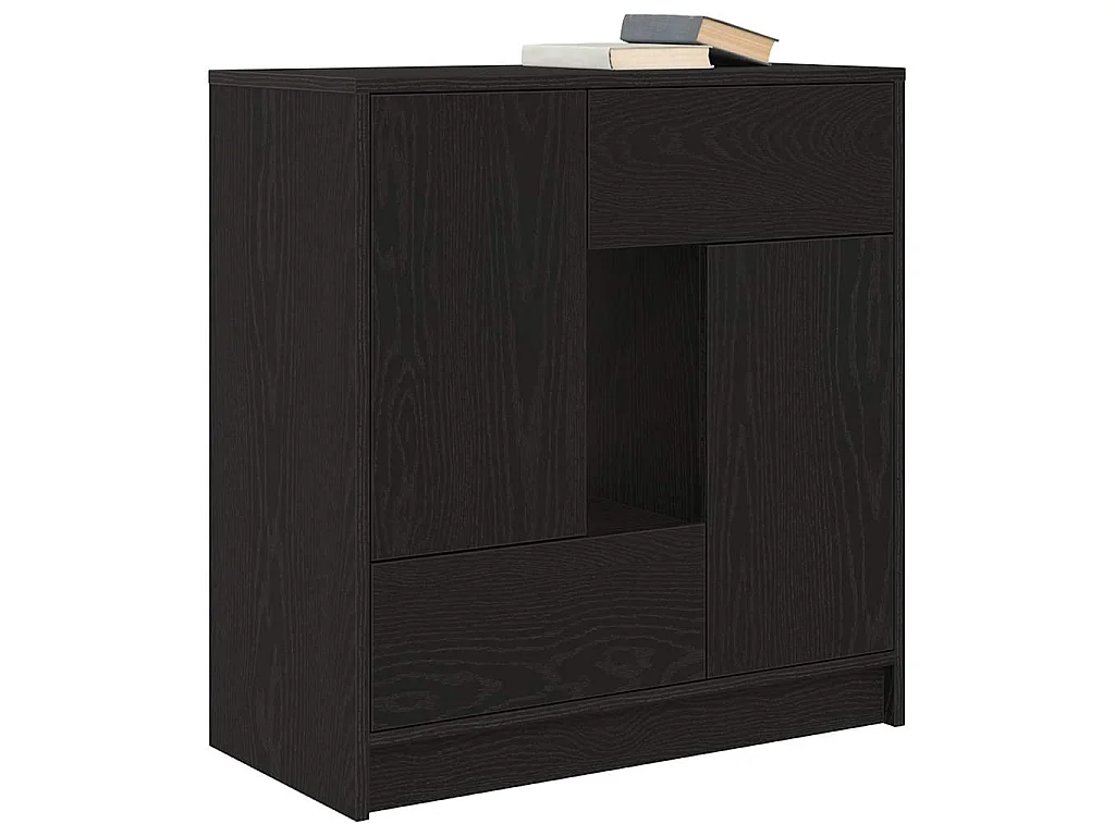 Sideboard mit Schubladen und Türen Schwarz Eichen-Optik