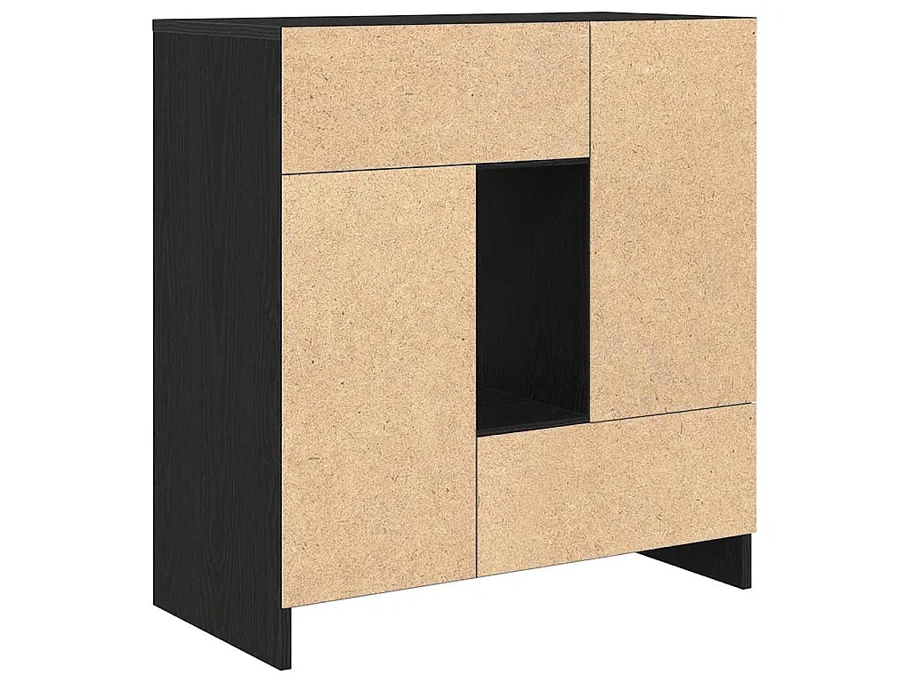 Buffet avec tiroirs et portes chêne noir 70,5x34x74,5 cm