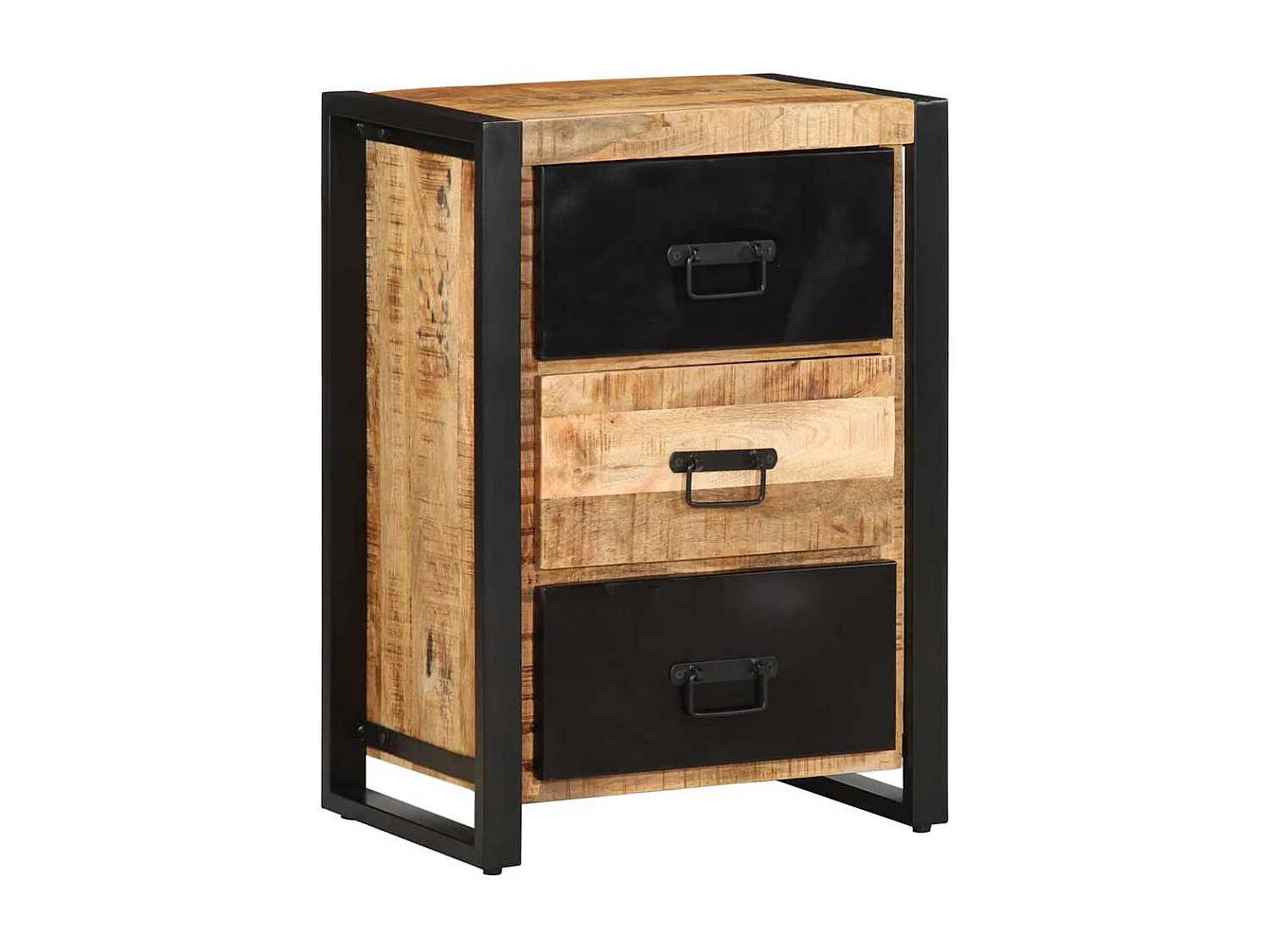 Armoire à tiroir 50x35x70 cm bois de manguier massif brut