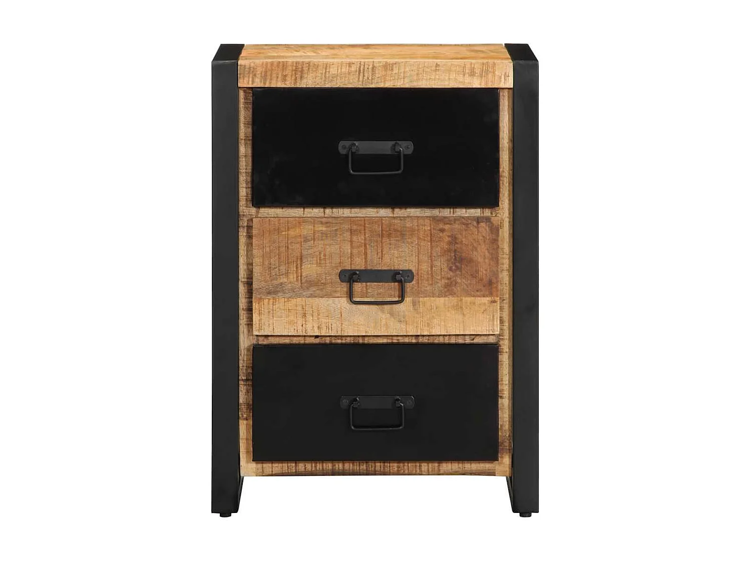 Armoire à tiroir 50x35x70 cm bois de manguier massif brut